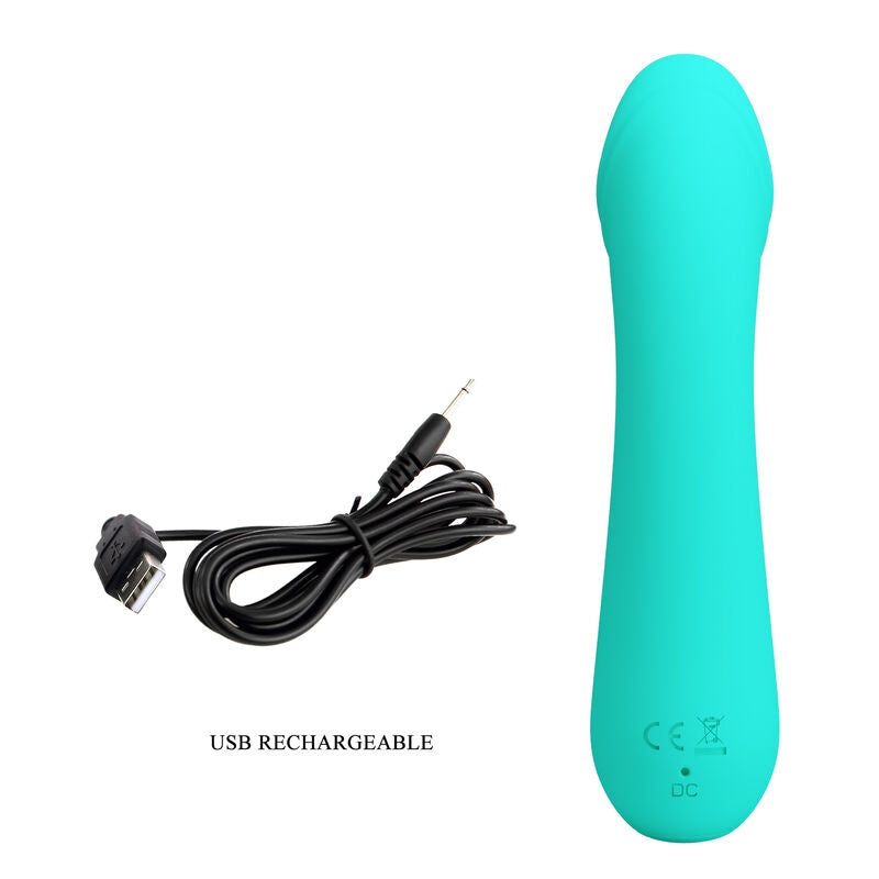 PRETTY LOVE - cetus genopladelig vibrator aqua green