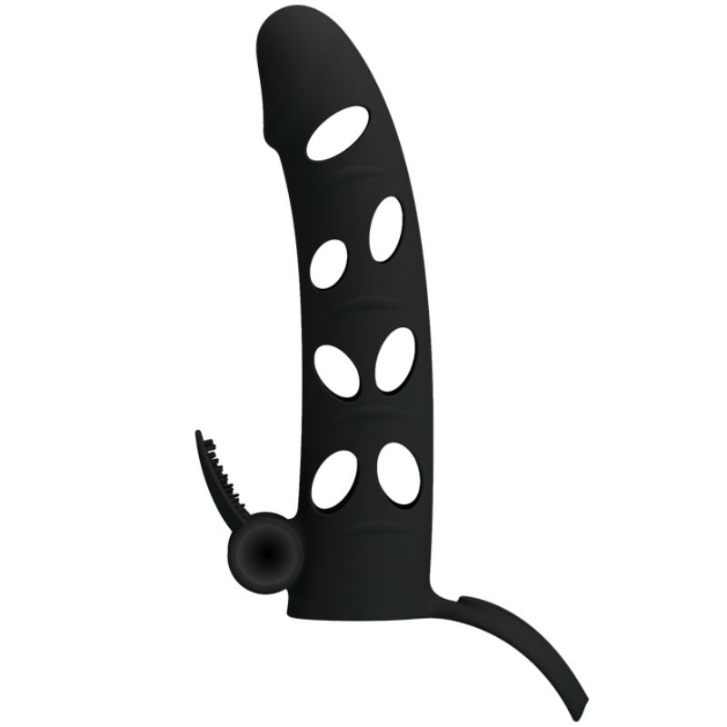 PRETTY LOVE - Silikone, Penis Sleeve med Vibrator. 15,2cm