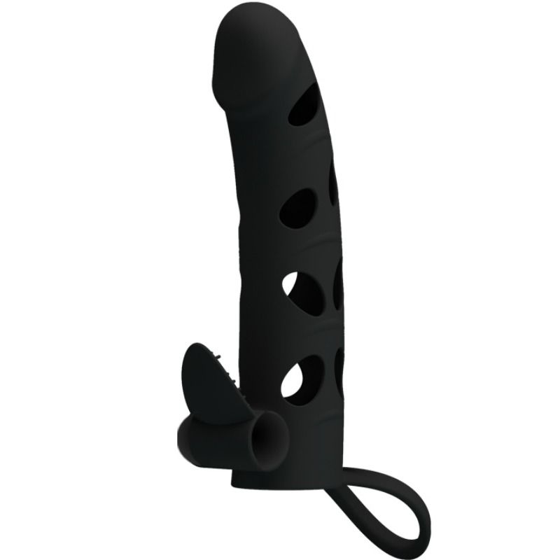 PRETTY LOVE - Silikone, Penis Sleeve med Vibrator. 15,2cm