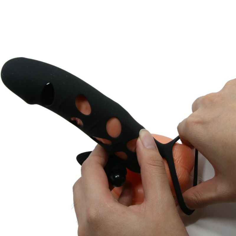 PRETTY LOVE - Silikone, Penis Sleeve med Vibrator. 15,2cm