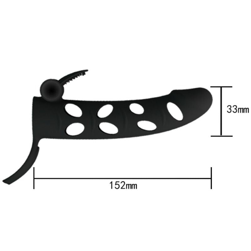 PRETTY LOVE - Silikone, Penis Sleeve med Vibrator. 15,2cm