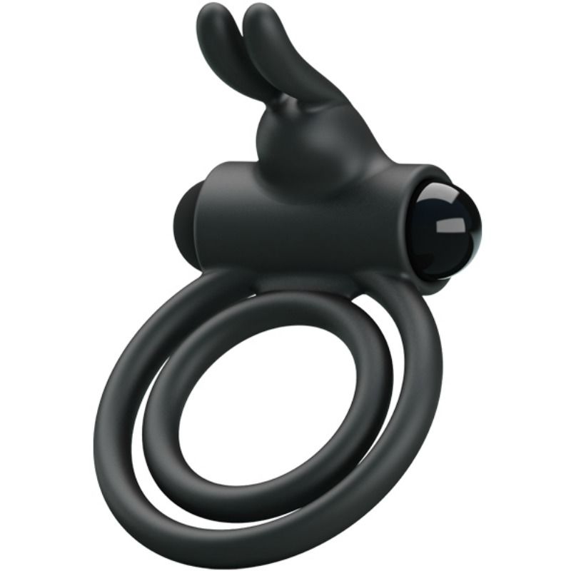PRETTY LOVE - Osmond, Silikone Dobbelt Penisring med Rabbit Vibrator