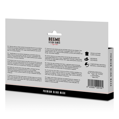 BEGME - Red Edition Premium, Vegansk Læder maske med neopren polstring.