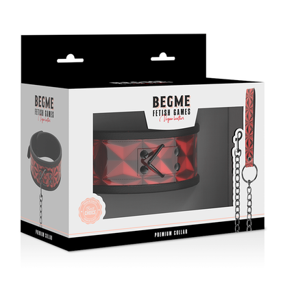 BEGME - Red Edition, Vegansk Læder Halsbånd med neopren polstring