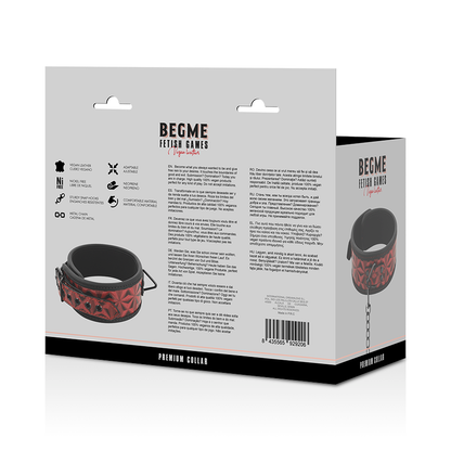 BEGME - Red Edition, Vegansk Læder Halsbånd med neopren polstring