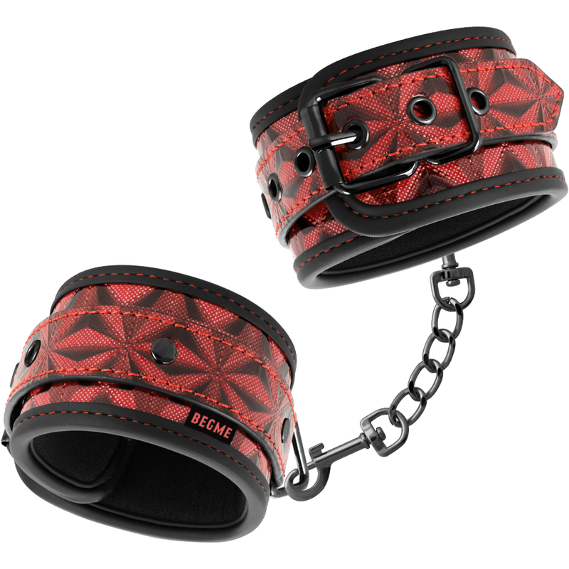 BEGME - Red Edition, Ankel- og Håndjern/Manchetter med neopren polstring