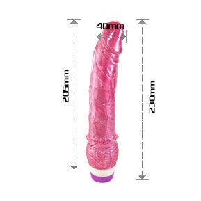 BAILE - Realistisk rød Dildo Vibrator, 23cm