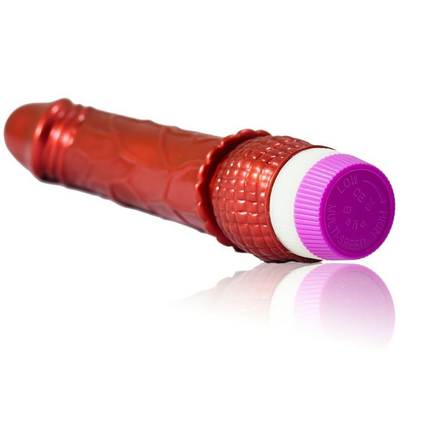 BAILE - Realistisk rød Dildo Vibrator, 23cm