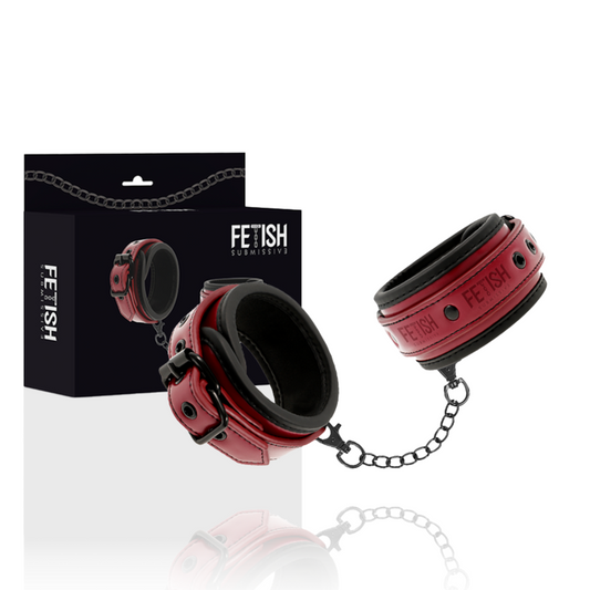 FETISH SUBMISSIVE DARK ROOM - Veganske Læder Håndjern med neopren plostring