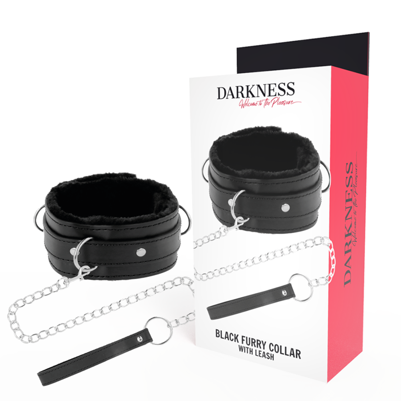 DARKNESS - Komfortabel Læder Halsbånd med kæde