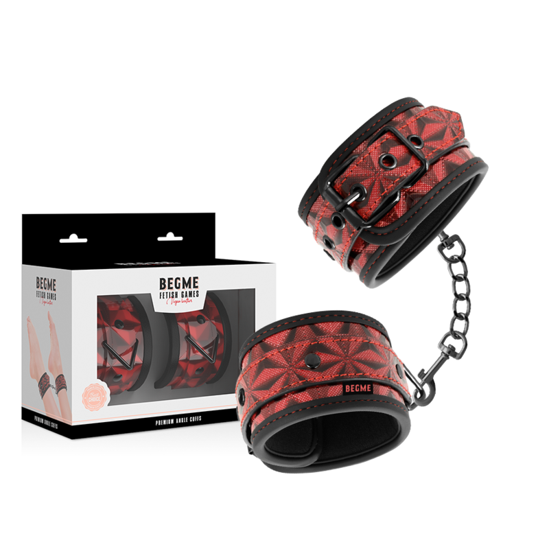 BEGME - Red Edition, Ankel- og Håndjern/Manchetter med neopren polstring