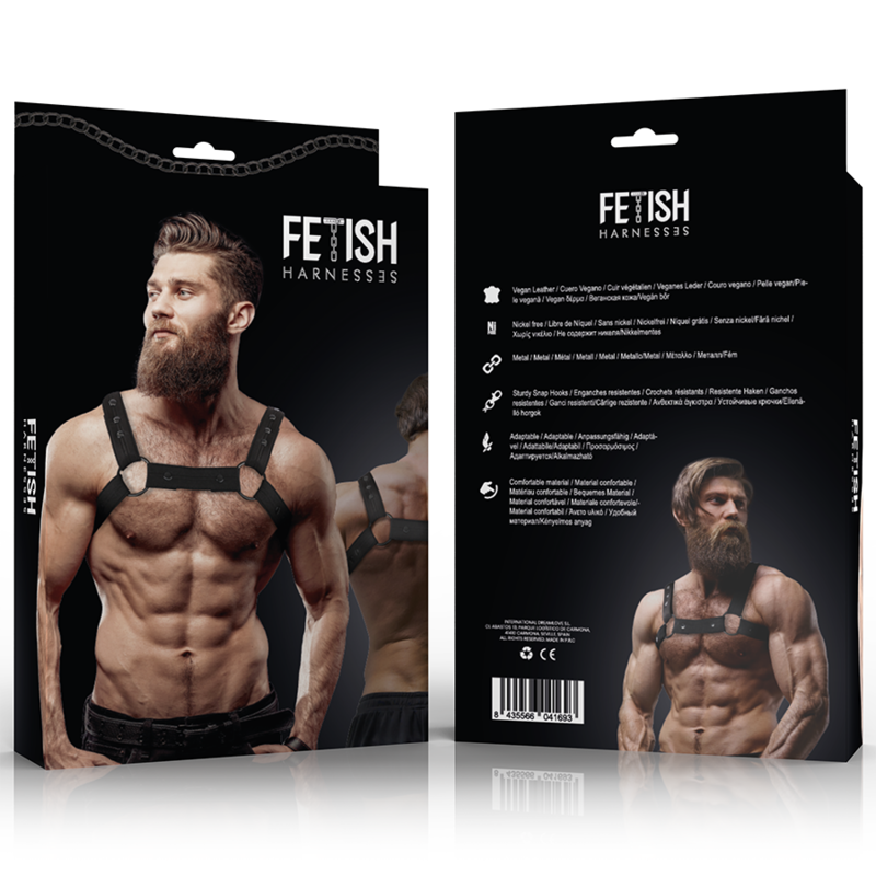 FETISH SUBMISSIVE ATTITUDE - Justerbar neopren Brystkasse Harness