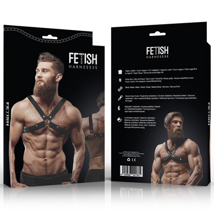 FETISH SUBMISSIVE ATTITUDE - Justerbar Læder Brystkasse Harness