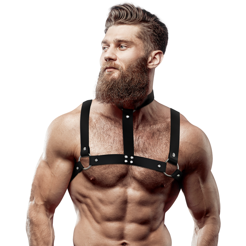 FETISH SUBMISSIVE ATTITUDE - Justerbar Læder Harness til brystkassen