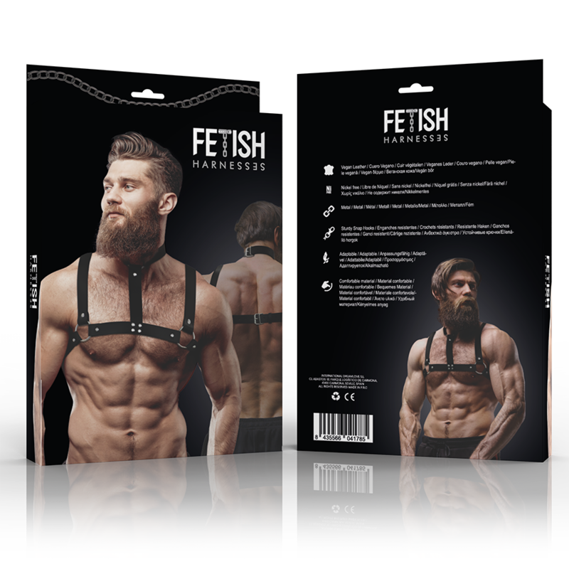 FETISH SUBMISSIVE ATTITUDE - Justerbar Læder Harness til brystkassen