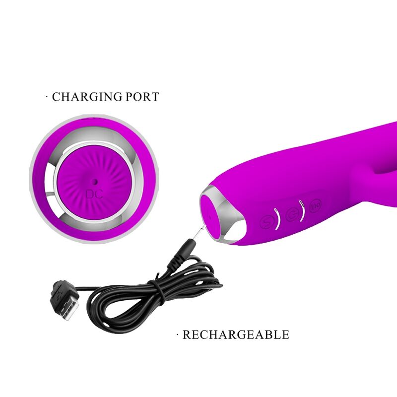 PRETTY LOVE - regina genopladelig vibrator-sucker lilla