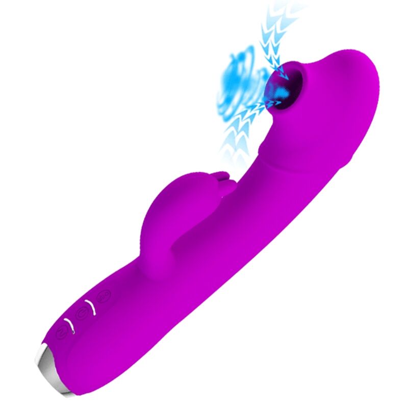 PRETTY LOVE - regina genopladelig vibrator-sucker lilla