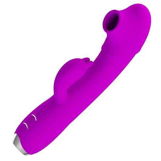 PRETTY LOVE - regina genopladelig vibrator-sucker lilla