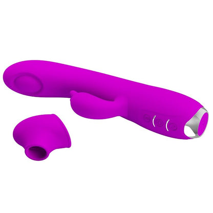 PRETTY LOVE - regina genopladelig vibrator-sucker lilla
