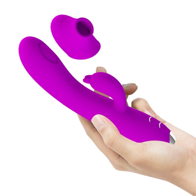 PRETTY LOVE - regina genopladelig vibrator-sucker lilla