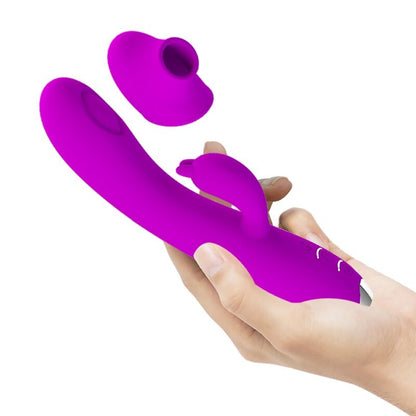 PRETTY LOVE - regina genopladelig vibrator-sucker lilla
