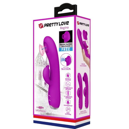PRETTY LOVE - regina genopladelig vibrator-sucker lilla