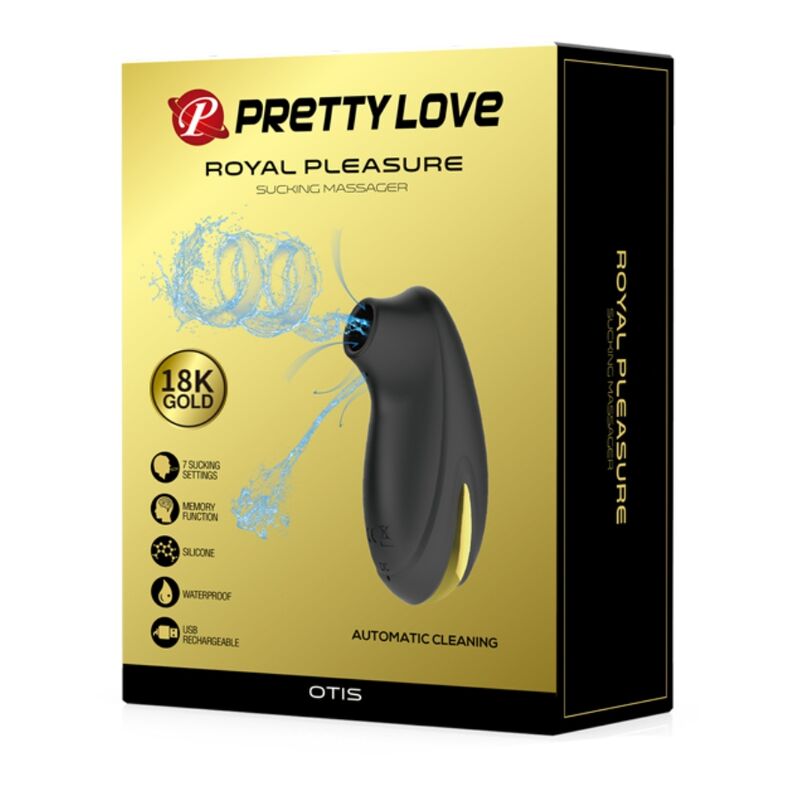 PRETTY LOVE - sort genopladeligt luksus sugemassageapparat