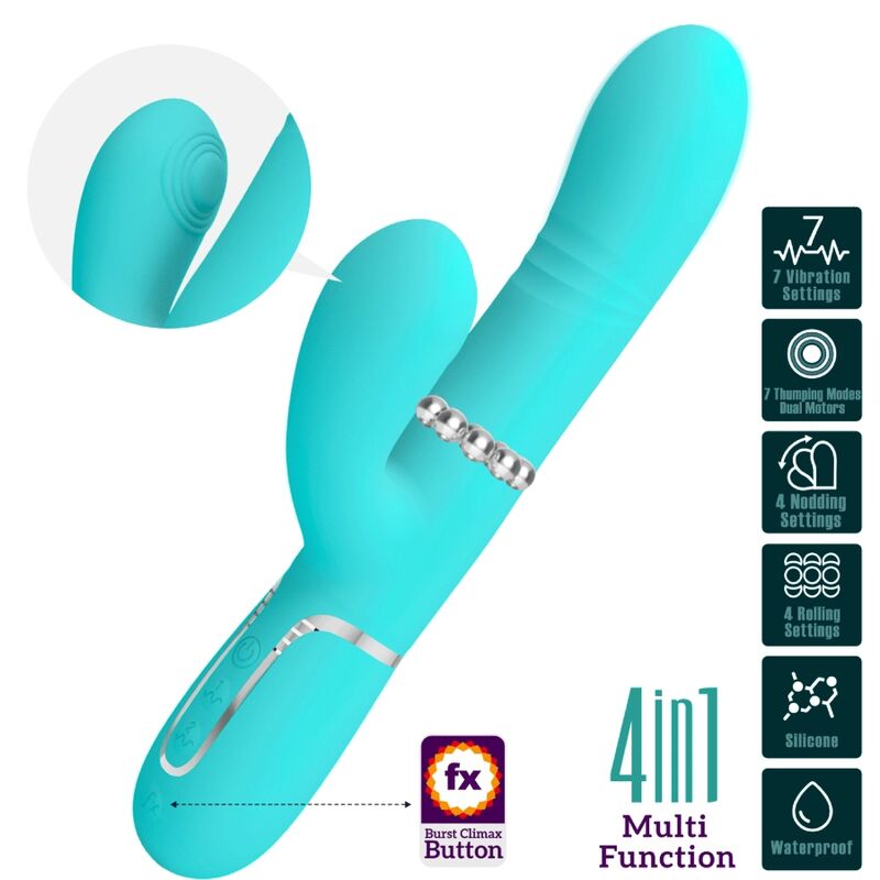 PRETTY LOVE - multifunktions g-punktsvibrator aqua green