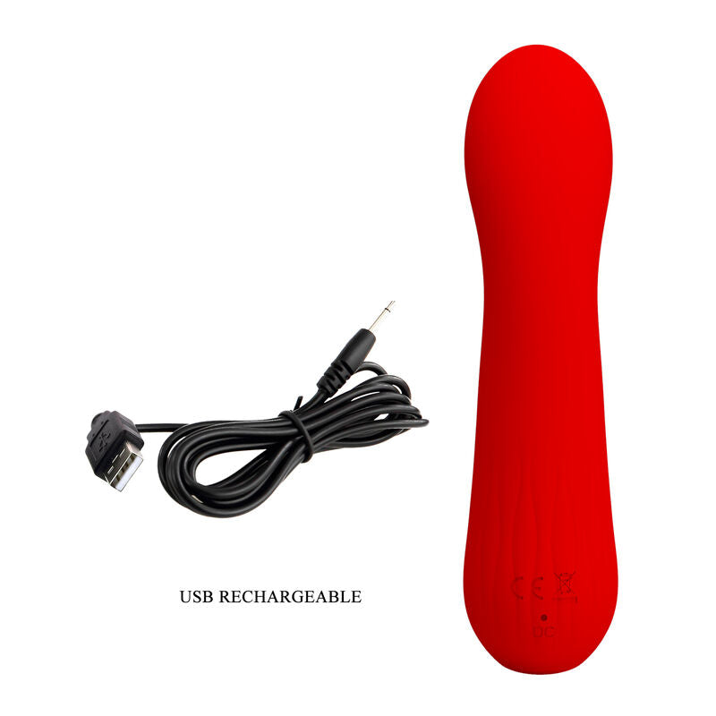 PRETTY LOVE - faun genopladelig vibrator rød