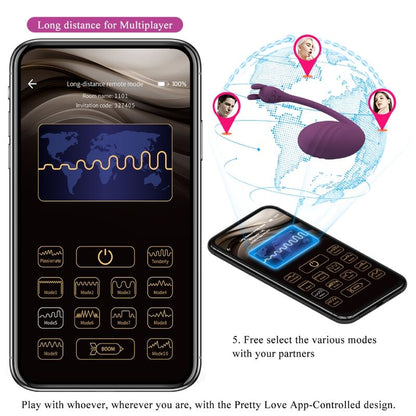 PRETTY LOVE - catalina vibrator app fjernbetjening lilla