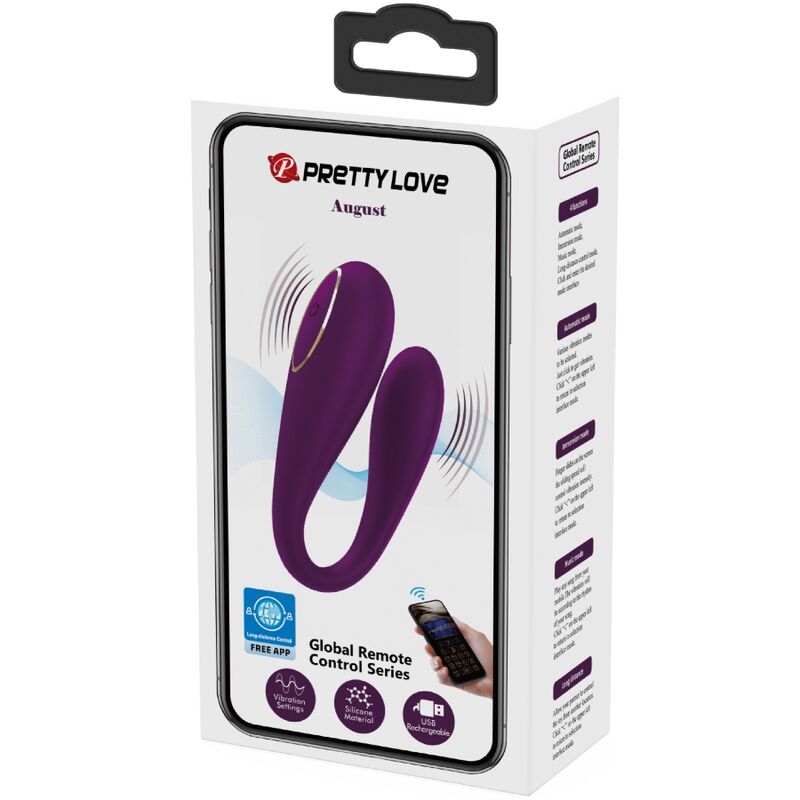 PRETTY LOVE - august remote global double pleasure vibrator