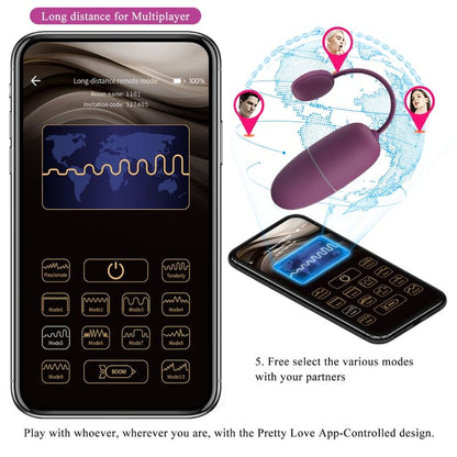 PRETTY LOVE - Nymfe vibrerende æg app styret lilla