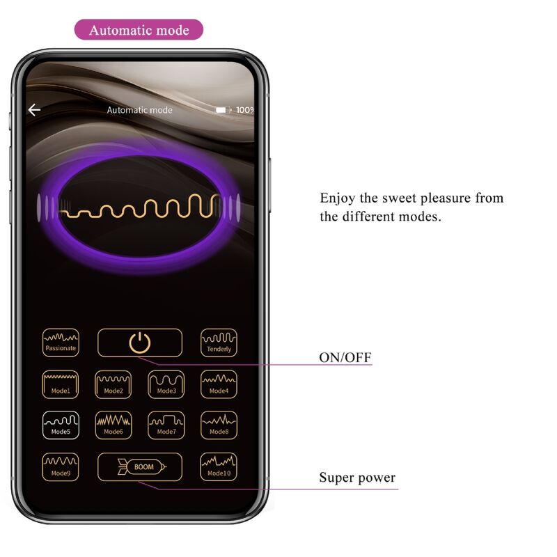 PRETTY LOVE - Nymfe vibrerende æg app styret lilla