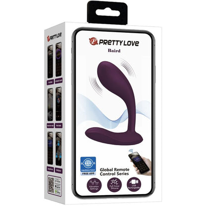 PRETTY LOVE - baird g-spot 12 vibrationer genopladelig lila app