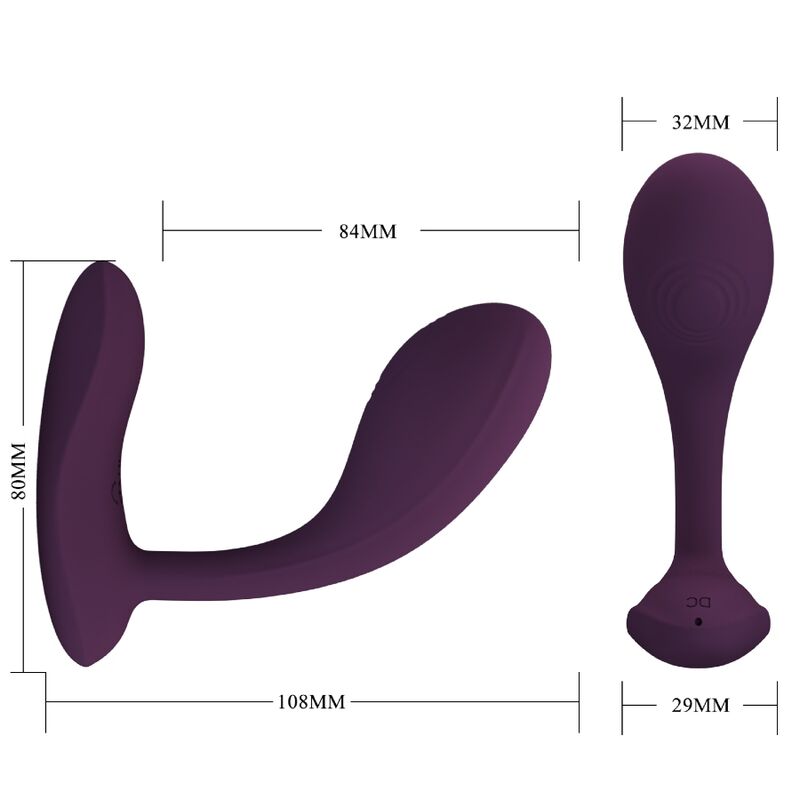 PRETTY LOVE - baird g-spot 12 vibrationer genopladelig lila app