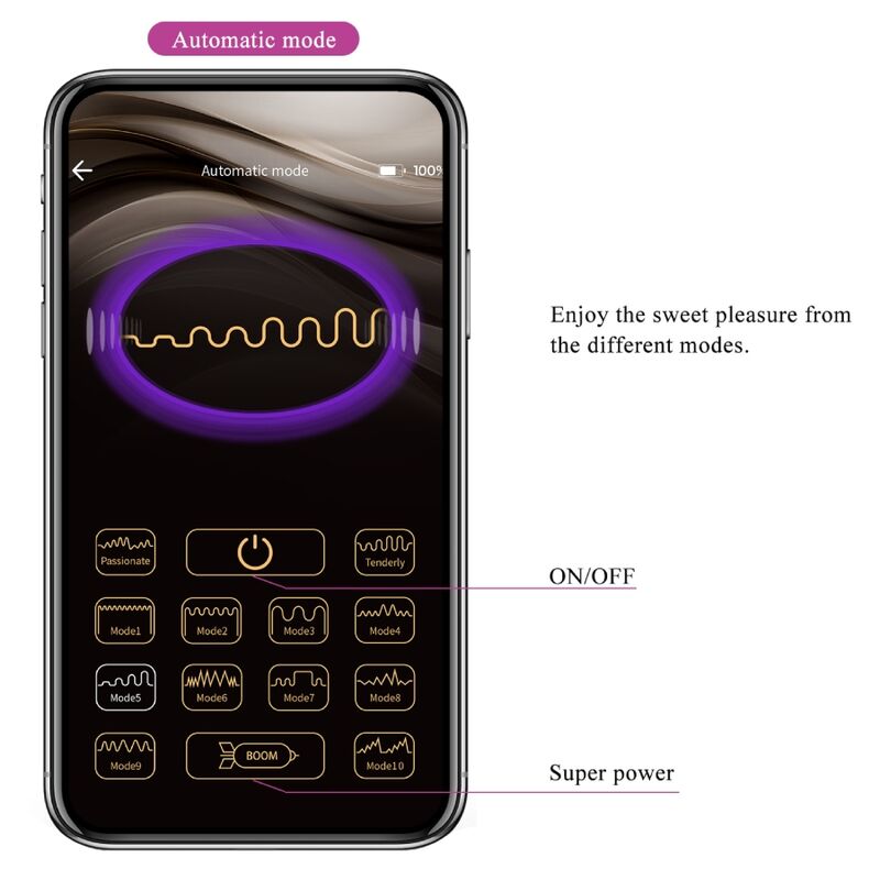 PRETTY LOVE - baird g-spot 12 vibrationer genopladelig lila app