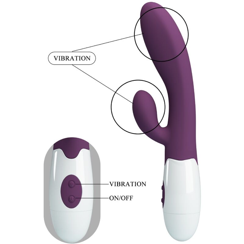 PRETTY LOVE - Alvis, Rabbit vibrator & G-punkts stimulator Lilla