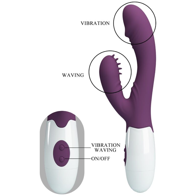 PRETTY LOVE - Butterfly kiss Rabbit Vibrator & G-punkts stimulator lilla