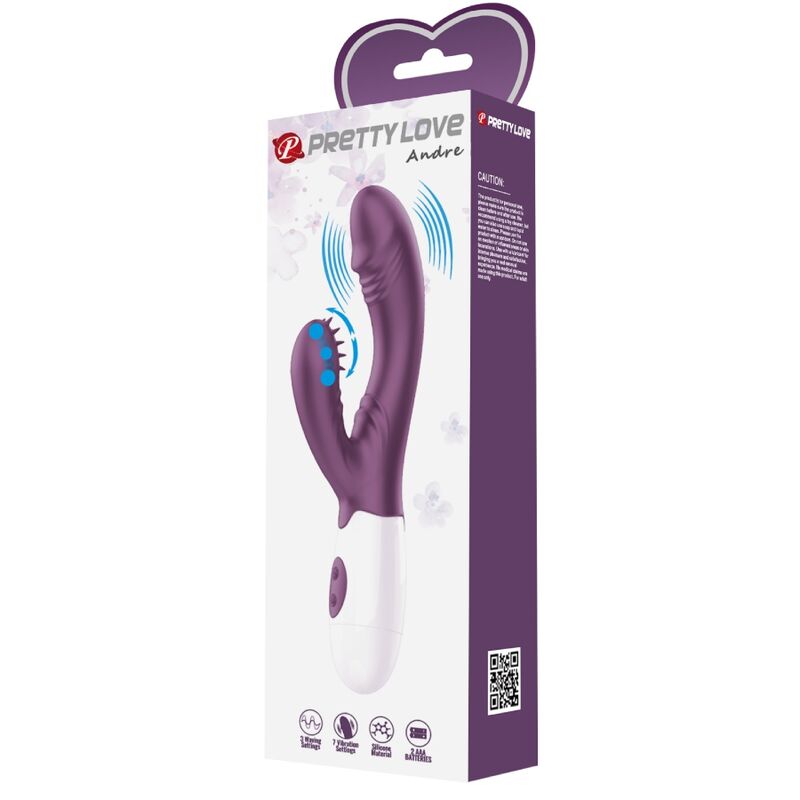 PRETTY LOVE - Butterfly kiss Rabbit Vibrator & G-punkts stimulator lilla