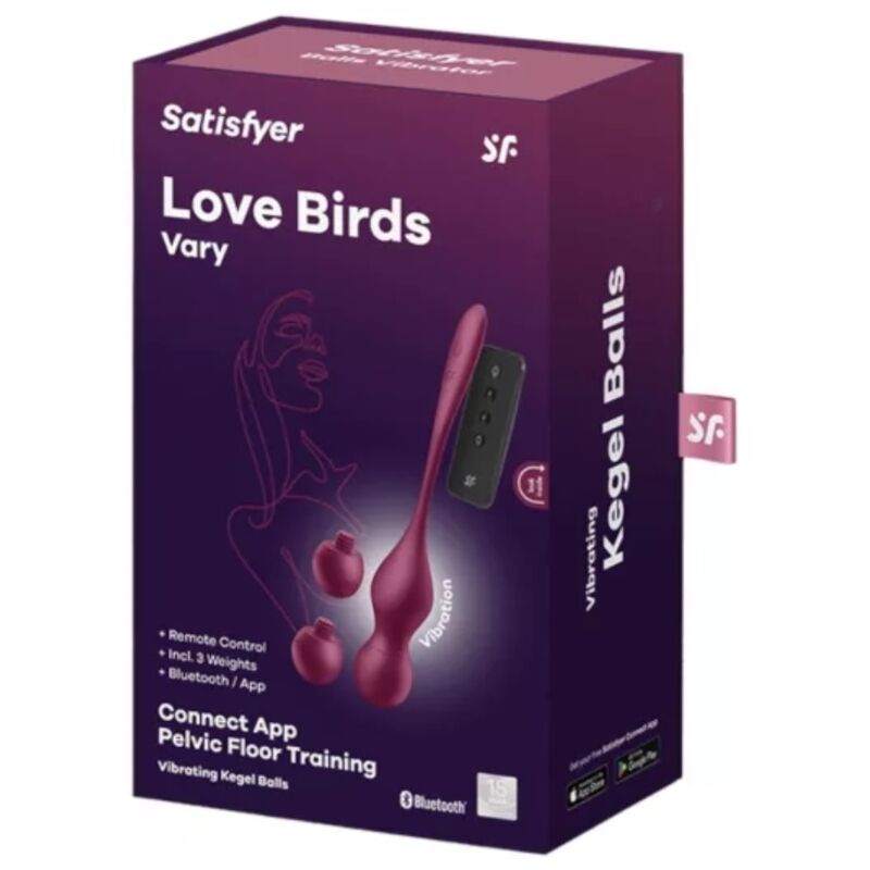SATISFYER -  Love Birds Vary, APP styret Bækkenbundskugler med Vibrator