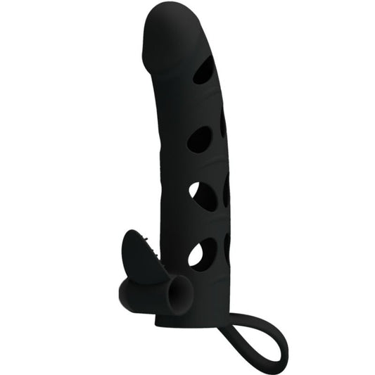 PRETTY LOVE - Silikone, Penis Sleeve med Vibrator. 15,2cm