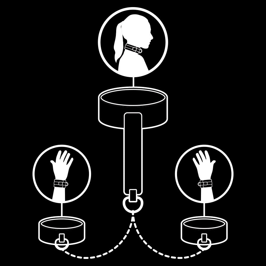 FETISH SUBMISSIVE - Veganske læder Hals- og Håndledsmanchetter, med neopren polstring