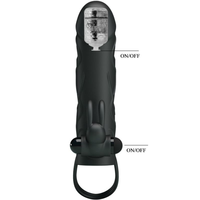PRETTY LOVE - Silikone Penissleev med Vibrator, 14cm