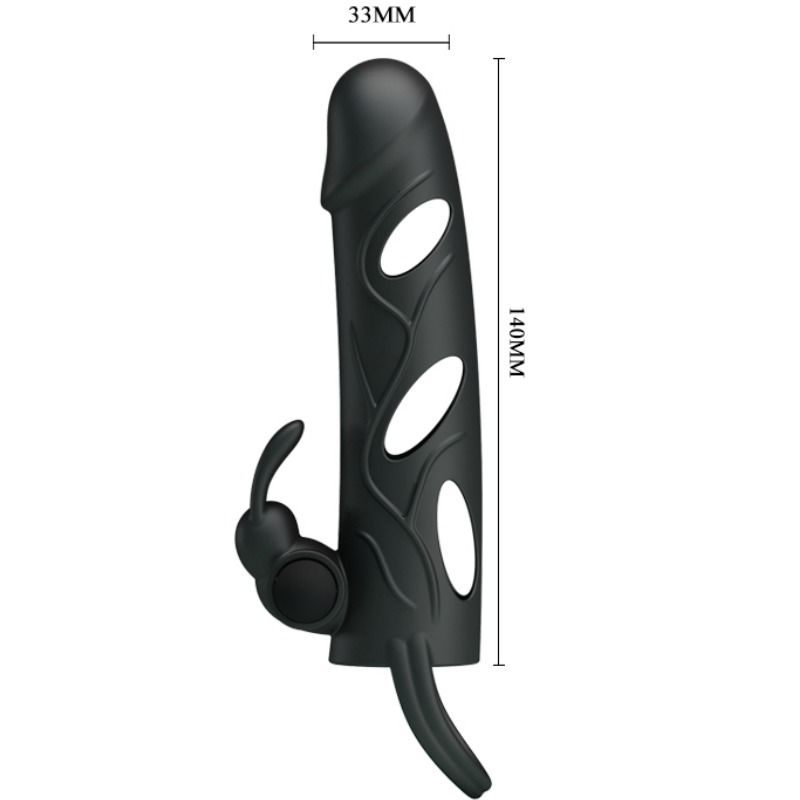 PRETTY LOVE - Silikone Penissleev med Vibrator, 14cm