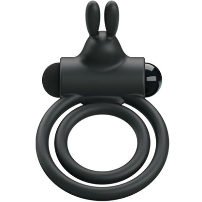 PRETTY LOVE - Osmond, Silikone Dobbelt Penisring med Rabbit Vibrator