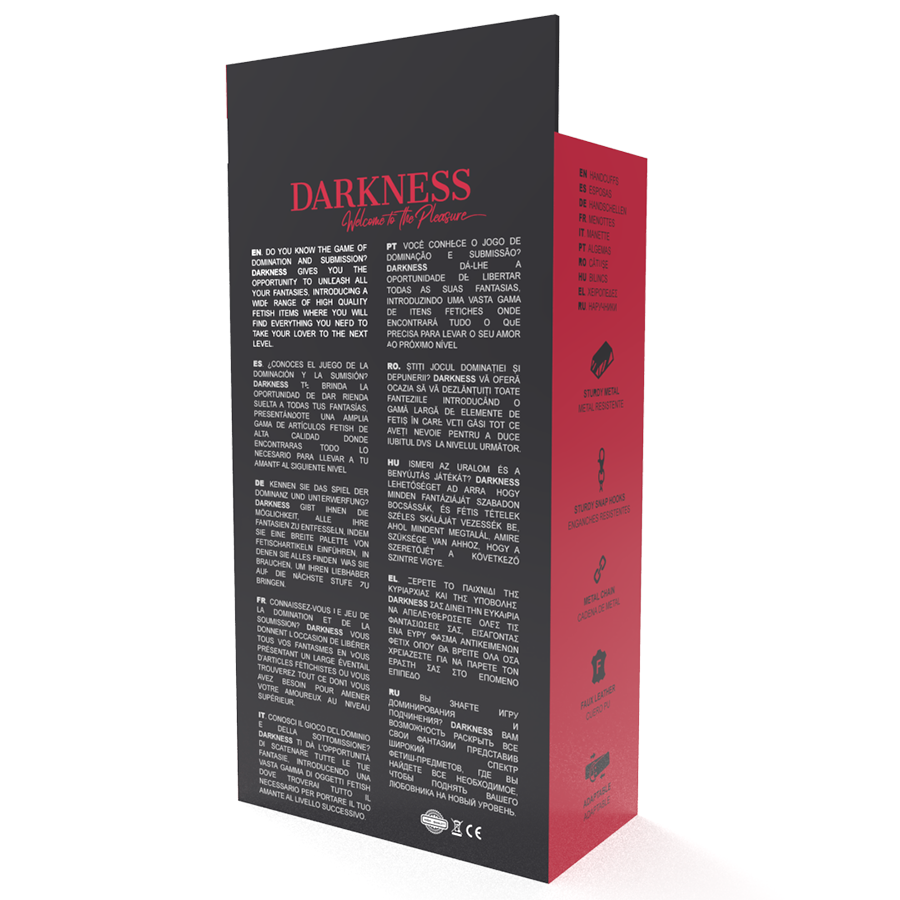 DARKNESS - Sorte Ankel- og Håndjern/Manchetter