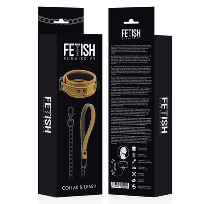 FETISH SUBMISSIVE ORIGEN - Vegansk Læderhalsbånd med neopren polstring